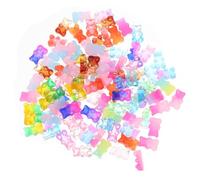 Tofficu 100pcs Glitter Resin Bear Charms for DIY Phone Case Crafting Cute Cartoon Ornament Accessories Odorless Material Mixed Color Fillers for Creative Decoration