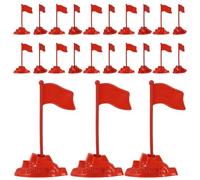 Tofficu 100pcs Miniature Military Flags with Stable Base and Plastic Material for Terrain Model, High Visibility Red Table Flags for Sand Table and Education Events