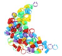 Tofficu 100pcs Mixed Color Pigeon Foot Rings Numbered Leg Bands for Chicken and Poultry, Open Clip Identification Bands Suitable for Bird Marking and Farm Use