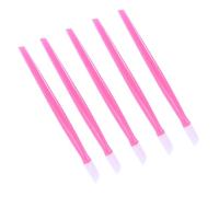 Tofficu 100pcs Pink Plastic Manicure Tools Dead Skin Pusher Nail Cuticle Cleaner Stick Professional Nail Art Pushers for Home and Salon Use