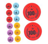 Tofficu 100pcs Plastic Poker Chips for Math Learning and Behavior Rewards Reusable Counting Game Tokens for Interactive Creative Play and Educational Fun
