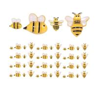 Tofficu 100pcs Tiny Resin Bees Artistic Bee Charms for DIY Crafts Party Decorations Wreath Embellishments Nature Inspired Decor