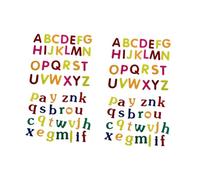 Tofficu 104pcs English Letters Sticker Patches Felt Adhesive Embroidered Non-Woven Sewing Stickers for Clothes Bright Colors Capital Lower Case Letters DIY Accessories