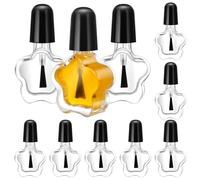 Tofficu 10pcs 5ml Black Glass Nail Polish Bottles Easy to Open and Portable Nail Polish Storage Organiser for DIY Art