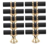 Tofficu 10pcs Black Zinc Alloy Cabinet Handles Pulls Smooth Polished Solid Knobs for Kitchen Cupboards Dressers Closets Elegant Furniture Parts