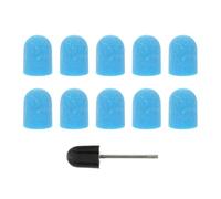 Tofficu 10pcs Blue 180# Nail Drill Bit Sanding Caps with Grinding Head for Manicure Pedicure Nail Art Polisher Callus Remover Tool Replacement Caps for Salon Use