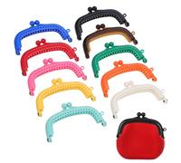 Tofficu 10pcs Curved Purse Handles Multi-Color Replacement Bag Handles for Craft Projects Stylish Clasp Closure for Bags and Purses