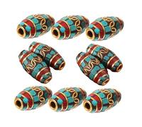 Tofficu 10pcs Handmade Tibetan Copper Beads for Jewelry Making Ancient Buddha Spacer Beads for Necklace Bracelet Earring DIY Crafts Nepalese Vintage Style Craft Supplies