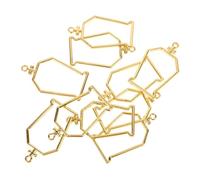 Tofficu 10Pcs Hollow Frame Metal Bezels for Resin Jewelry Making Coffin Pendant Charms for DIY Earrings Necklaces Lightweight Open Back Epoxy Charms for Crafting