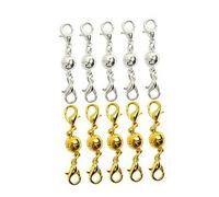 Tofficu 10pcs Magnetic Double Head Lobster Clasps 6mm Metal Keychain Clips Set 5 Gold and 5 Silver for Key Holding and Jewelry Making in Everyday Use