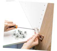 Tofficu 10pcs Metal File Cabinet Shelf Support Clips Thickened Shelf Brackets for Kitchen Cabinets Bookcases Easy to Install Furniture Accessories