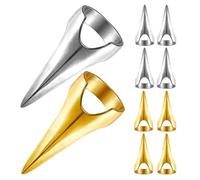 Tofficu 10pcs Metal Hair Sectioning Rings Braiding Tools with Fake Claws Hair Parting Selecting Fingers for Braids and Cosplay 5 Gold + 5 Silver