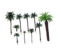 Tofficu 10pcs Miniature Faux Palm Trees for Dollhouse Train Scenery Greenery Decor with Lifelike Textures and Vibrant Colors for Tropical Tabletop Displays