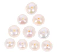 Tofficu 10pcs Natural Freshwater Cultured Pearl Spacer Beads with Holes for Jewelry Making DIY Crafts Radiant Loose Pearls for Necklaces Bracelets Earrings Accessories