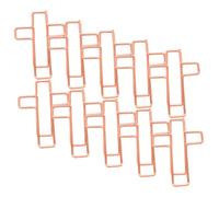 Tofficu 10pcs Rose Gold Metal Cross Paper Clips, Small Creative Shaped Bookmarks for Office, Study and Church Use, Sturdy Document Clips for Paper Sorting and Filing