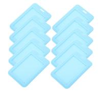 Tofficu 10pcs Sliding Id Card Holders Transparent Plastic Badge Sleeves Abs Pet Protective Covers for Office Staff Security Teachers Factory Workers
