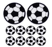 Tofficu 10pcs Soccer Fabric Patches with Adhesive Backing, 6.3cm Diameter Decorative Coat and Clothes Repair Patches for Hats and Jackets, Wear-Resistant Small Sewing Notions for Daily Use