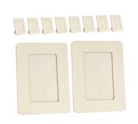 Tofficu 10pcs Unfinished Wooden Picture Frames Paintable DIY Craft Frames for Art Projects Smooth Edges Memory Photo Holders Natural Rustic Decorative Wood for Home Decor