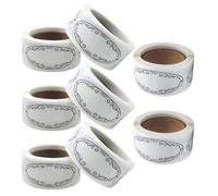 Tofficu 1200pcs Oval Writable Labels with Black Art Border, Removable White Stickers for Kitchen Jar Tags, Food Storage, Freezer, and Pantry Organization, 25x57mm Printable Vintage Oval