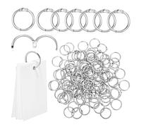 Tofficu 120pcs Metal Binding Rings Book Rings for Flashcards Index Cards Notebooks Scrapbooks Rust Resistant for Office and Study Use