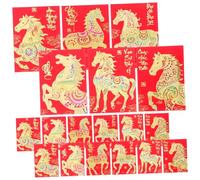 Tofficu 120pcs Vietnamese Year Red Envelopes Horse Year Thick Paper Lucky Money Packets for Lunar Spring Festival Birthday Wedding Celebration Cultural Fusion Design