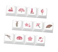 Tofficu 12pcs Cherry Profile Thermal Sublimation Keycaps Xda Height Custom Mechanical Keyboard Keycaps for Gaming Enthusiasts Durable Easy to Install Embossed Design