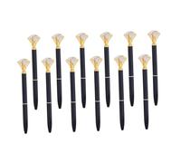 Tofficu 12pcs Crystal-topped Retractable Ballpoint Pens Black Gel Ink Smooth Writing Pens for Women Office School Scrapbooking