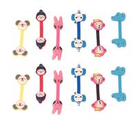 Tofficu 12pcs Cute Cartoon Animal Cable Ties Wire Holder Reusable Earphone Cord Organizer for Headphone and Power Cable Management in Office and Home Random Color Random Style
