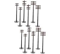 Tofficu 12pcs Gauge Model Railway Accessories Miniature Telegraph Pole Scale Scenery Models for Garden Decor