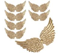 Tofficu 12PCS Golden Mini Angel Wings for DIY Decor, Costume, Backpack Accessory, Party Decoration, 4.92 X 2.76 Inches, Fabric, Lightweight and Portable