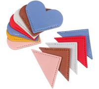 Tofficu 12pcs Heart Shape Leather Corner Page Bookmarks Triangle Novelty Bookmarks for Women Aesthetic for Book Lovers Pretty Corner Bookmark Pack