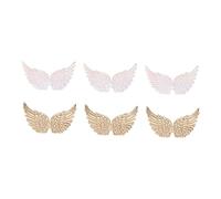 Tofficu 12pcs Mini Angel Wings Applique for DIY Crafts and Decoration, Fabric Material, Iron-on Decorative Wings for Pillowcases and Jeans, Creative and Unique Party Random Color