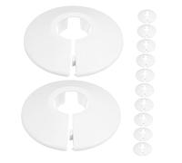 Tofficu 12pcs Plastic Pipe Cover Escutcheon Flange Collar Durable Decorative Floor Plate Covers for Bathroom Radiator Faucet Plumbing Tubes Easy Installation Leakproof