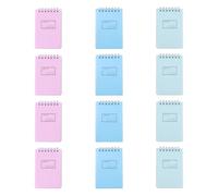 Tofficu 12pcs Portable Coil Notebooks A7 Size Mini Spiral Notepad with Upturning Design Creative Memo Pads for Home School Office Use (random Colors)