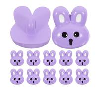 Tofficu 12pcs Purple Resin Rabbit Buttons for Children's Clothing, Easter Themed DIY Craft Buttons, Cute and Colorful Decorative for Jackets and Coats