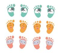 Tofficu 12Pcs Small Footprint Floor Stickers Self Adhesive Decorative Stair Decals for Kindergarten Classroom Guidance Playroom and Hallway Use Random Color