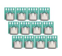 Tofficu 12Pcs USB C Connector Board Type C Female Connectors for DIY Projects Fast Stable Data Transmission Compatible with Various Devices Easy Installation