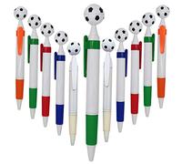 Tofficu 15pcs Soccer Ballpoint Pens Retractable Football Ink Pens Red Green Blue White Orange Compact Lightweight School Office Supplies for Students and Fans