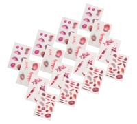 Tofficu 16 Sheets Realistic Halloween Scar Temporary Tattoo Stickers, Fake Wound and Bruise Makeup, Easy to Apply Tattoo Paper for Costume Dress and Carnivals