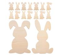 Tofficu 16pcs Wooden Easter Bunny Cutouts Hanging Decorations, Unpainted 9 Inch Rabbit Shapes for DIY Painting Crafts, Easter Tree Ornaments and Home Or School Holiday Decor