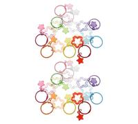 Tofficu 18pcs Acrylic Star Shaped Keychain Hollow Five-pointed Star Charm Pendant with Scratch Resistant Surface, Stylish and Trendy Accessory for Backpack Pendant or Party Favor