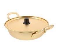Tofficu 1pc Binaural Aluminum Noodle Pot Heat-Resistant Ramen Cooker for Instant Noodles Soups More Portable Cooking Pot for Home Kitchen Use