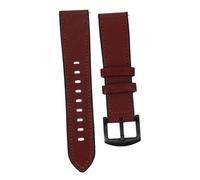 Tofficu 1Pc Genuine Leather Watch Strap Compatible with Samsung Watch Brown with Stitching Easy Installation Soft Comfortable Design for Daily Wear