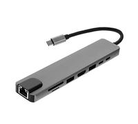 Tofficu 1Pc USB Docking Station Type C Adapter for Laptop Phone Pd Charging Compact Durable USB Hub for Data Transmission