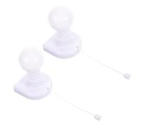Tofficu 2 Pack LED Pull Cord Night Light Plastic for Drawer Cabinet | White, Low Consumption, Energy Saving, Compact Wall-mounted Design, Home Use