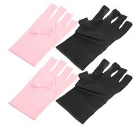 Tofficu 2 Pairs Fingerless Protection Gloves Manicure Gloves Comfortable UV Protection Premium Polyester Material for People Doing Nail Art Manicure Routine