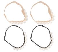 Tofficu 2 Pairs Pearl Shoe Straps High Heel Shoelace Elegant Elastic Rope Practical Comfortable Wearing Feeling for High Heels Dance and Walk