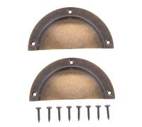 Tofficu 2 Pcs Brass Pulls Cabinet Handle Replacement Antique Bronze Furniture Handles Smooth Polished Durable Kitchen Wardrobe Cupboard Hardware