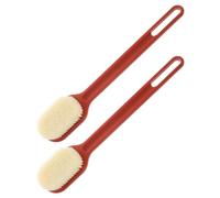 Tofficu 2 Pcs Long Handle Bath Brush with Nylon Bristles for Household Use, Plastic Material for Deep Cleaning and Boosting, Bathing Accessory