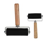 Tofficu 2 Pcs Rubber Painting Rollers Art Craft Printing Tools for DIY Beginners and Professionals Portable Medium and Large Rollers for Inking Blocks Wallpapers Scrapbooks and Printmaking